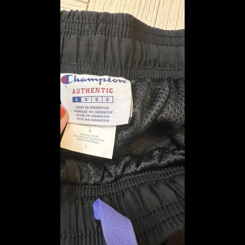 Men’s Champion Zip Gathered Ankle Active‎ Track Pants, Lined, Poly, Size L